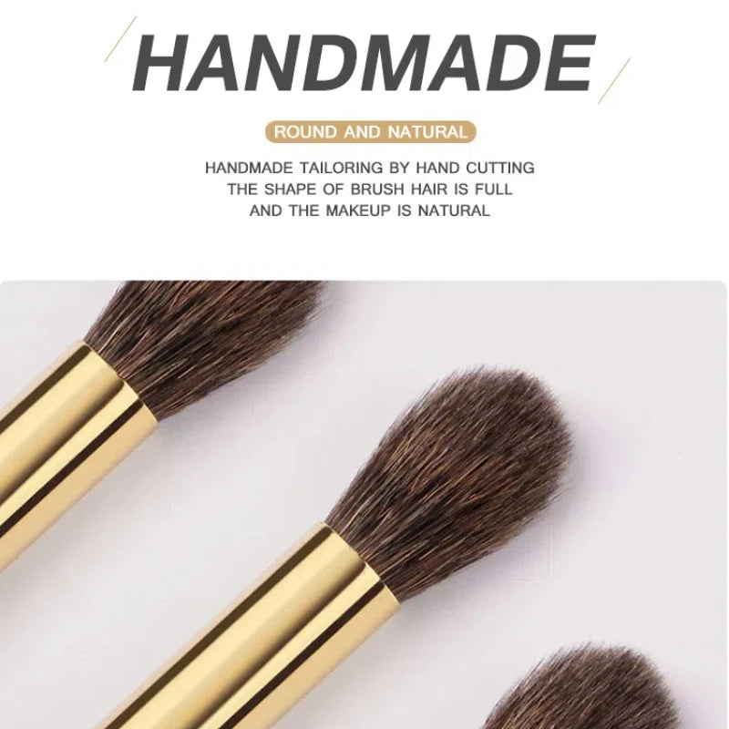 CHICHODO Animal Hair Makeup Brush - Wood Handle Beauty Tool