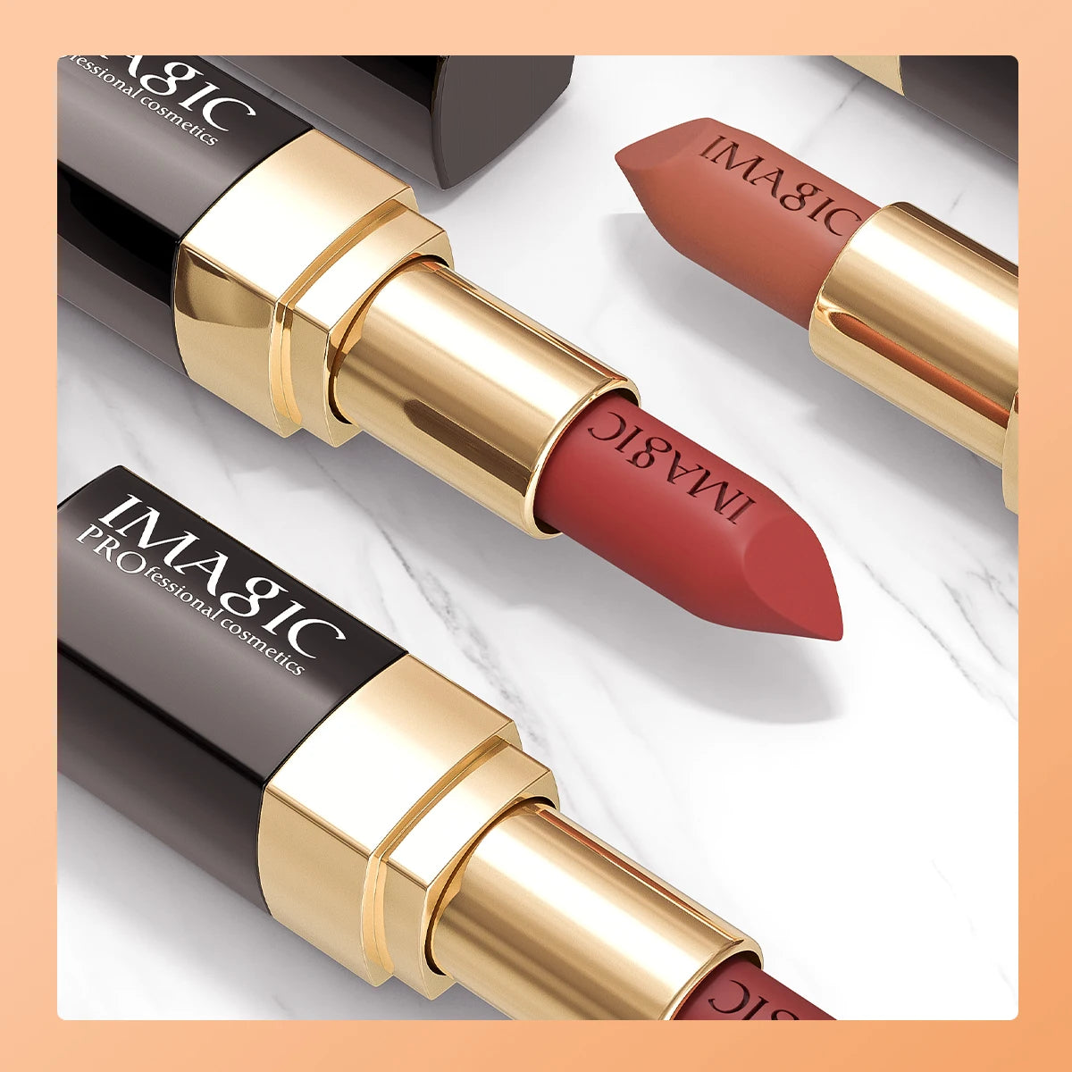 IMAGIC 12-Color Matte Velvet Lipstick Set - Nude Rouge Collection