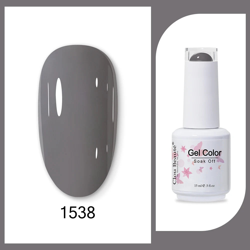 Clou Beaute 15ml Army Green Gel Polish - HEMA and TPO Free