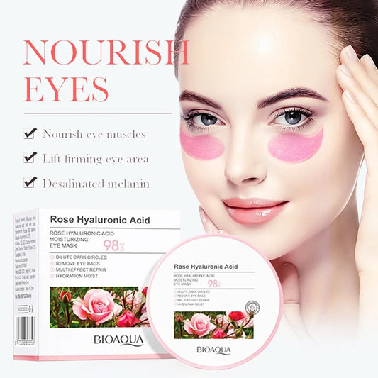 BIOAQUA Rose Hyaluronic Acid Eye Mask - 60-Piece Moisturizing Patches