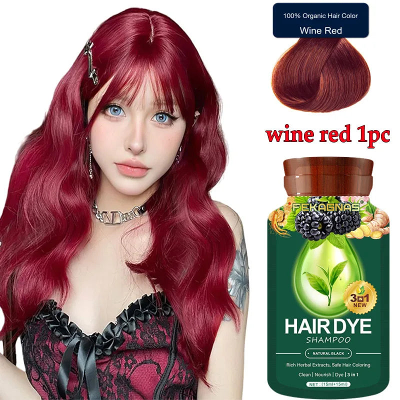 Herbal Hair Dye Shampoo Sachets - Gray Coverage Color Care