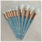 10-Piece Unicorn Glitter Makeup Brush Set - Foundation and Eye Tools