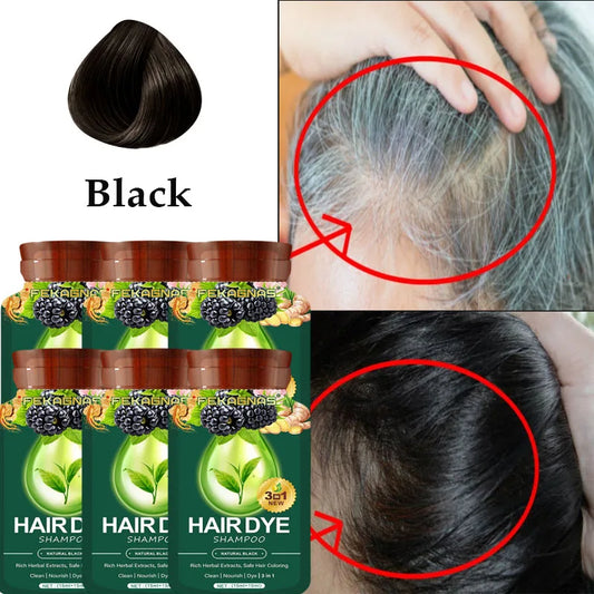 Herbal Hair Dye Shampoo Sachets - Gray Coverage Color Care