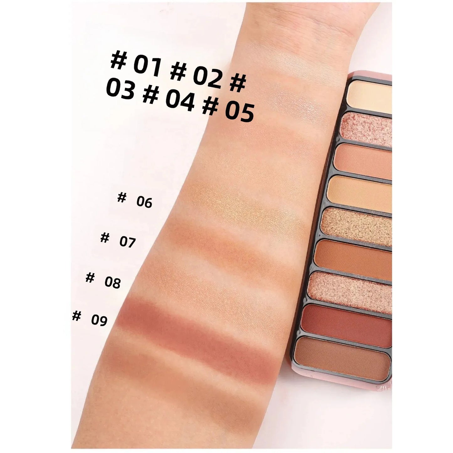 Desert Rose 9-Color Eyeshadow Palette - Earthy Matte Mineral Makeup