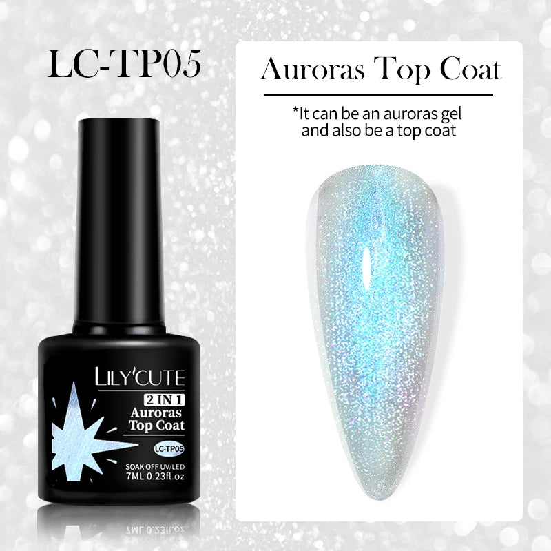 LILYCUTE 7ml Base and No-Wipe Top Coat Gel Polish