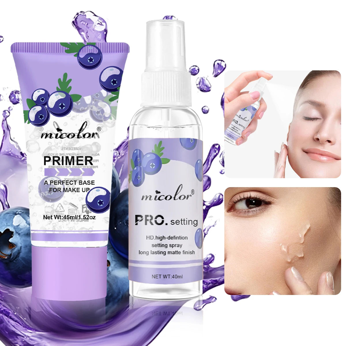 Makeup Primer and Setting Spray Set - Pore Smoothing Finish
