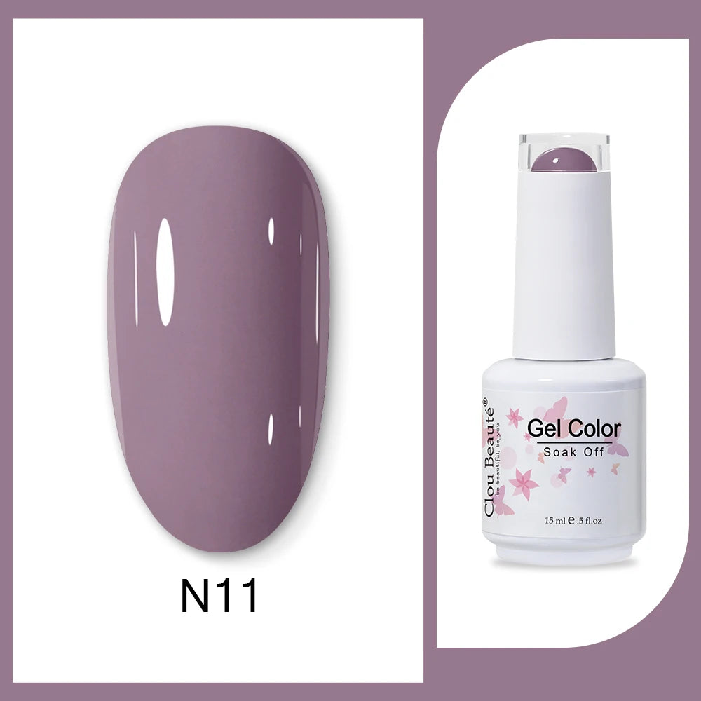 Clou Beaute 15ml Army Green Gel Polish - HEMA and TPO Free