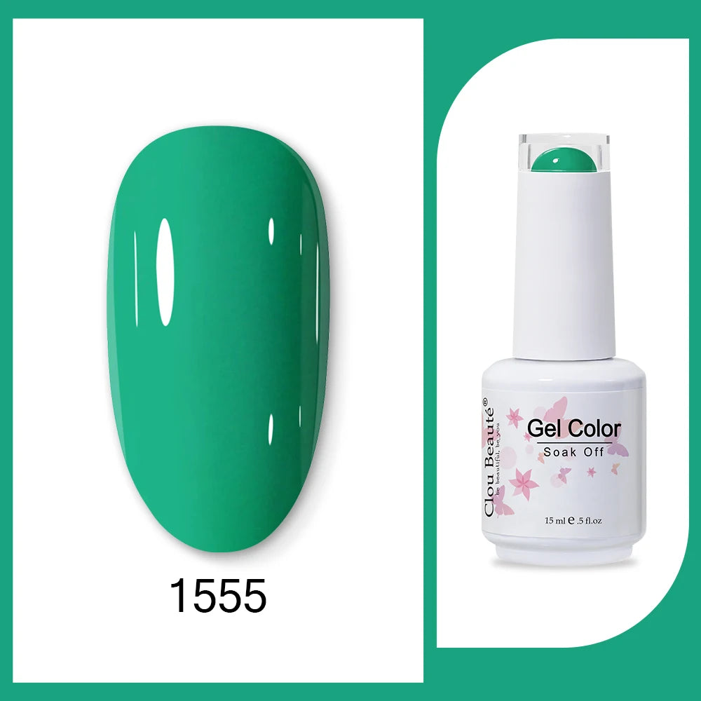 Clou Beaute 15ml Army Green Gel Polish - HEMA and TPO Free