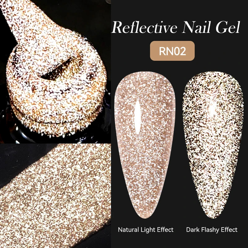 LILYCUTE 5ml Reflective Glitter Liner Gel - Champagne Nail Art