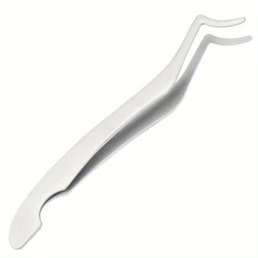 Stainless Steel Seahorse Eyelash Extension Tweezers - Straight & Curved Set