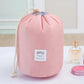 Round Waterproof Travel Makeup Bag - High Capacity Toiletry Organizer