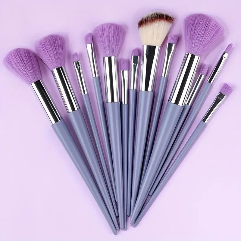 13-Piece Soft Makeup Brush Set - Foundation Blush and Eye Tools