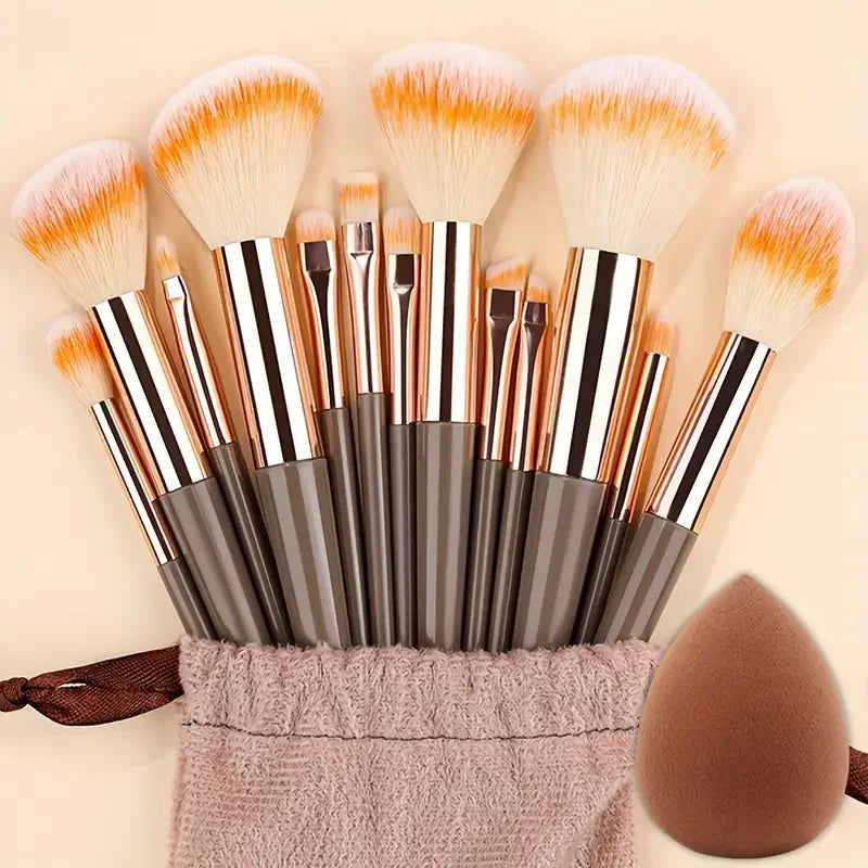 13-Piece Soft Makeup Brush Set - Foundation Blush and Eye Tools