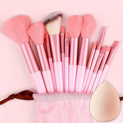 13-Piece Soft Makeup Brush Set - Foundation Blush and Eye Tools