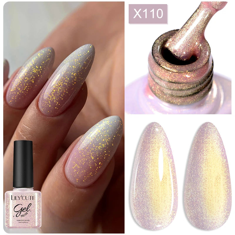 LILYCUTE 5ml Reflective Glitter Liner Gel - Champagne Nail Art