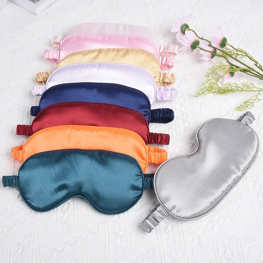 Soft Silk Sleep Mask - 100% Blackout Adjustable Eye Cover