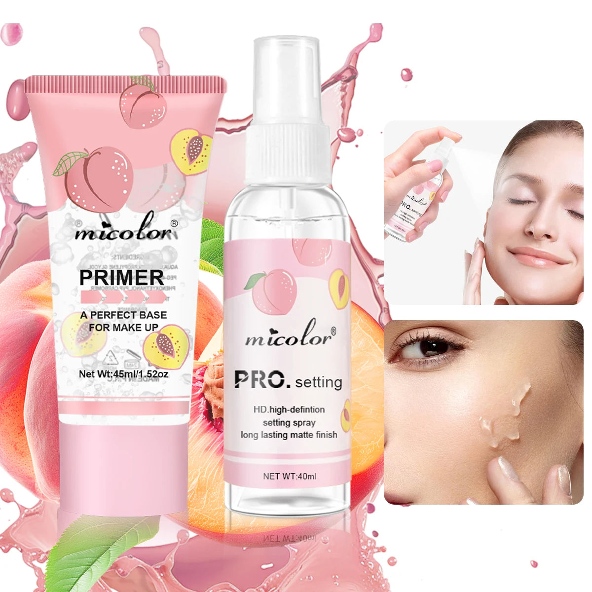 Makeup Primer and Setting Spray Set - Pore Smoothing Finish
