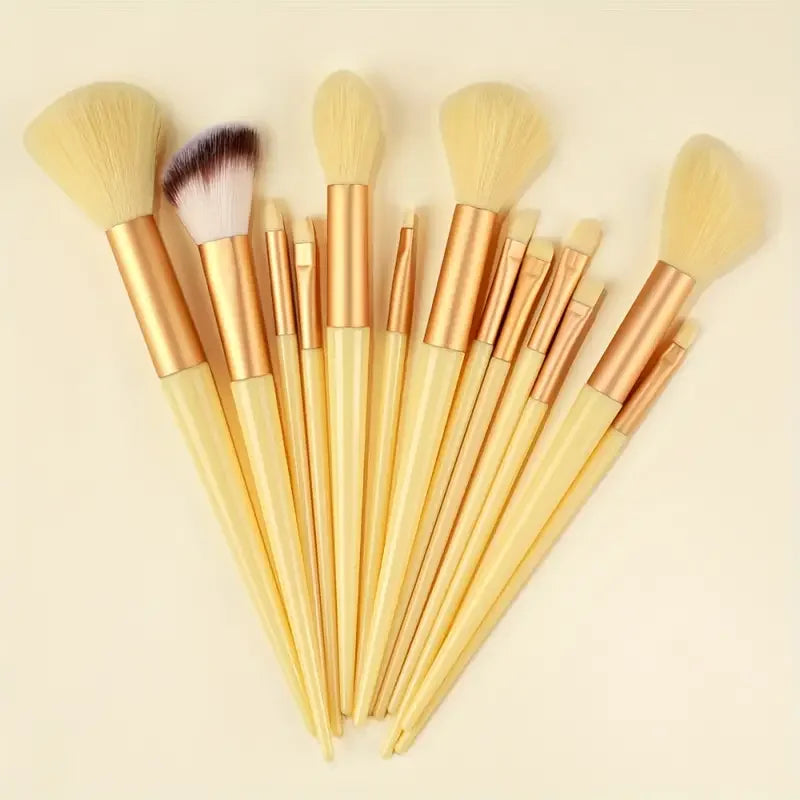 13-Piece Soft Makeup Brush Set - Foundation Blush and Eye Tools