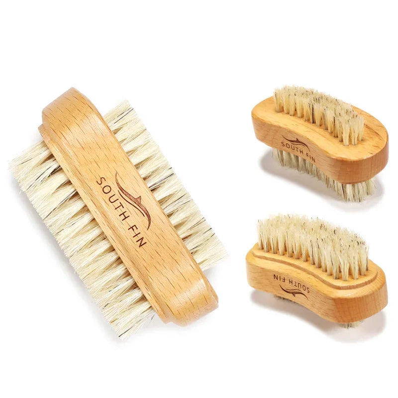 Double-Sided Wooden Nail Cleaning Brush - Manicure Pedicure Scrubber