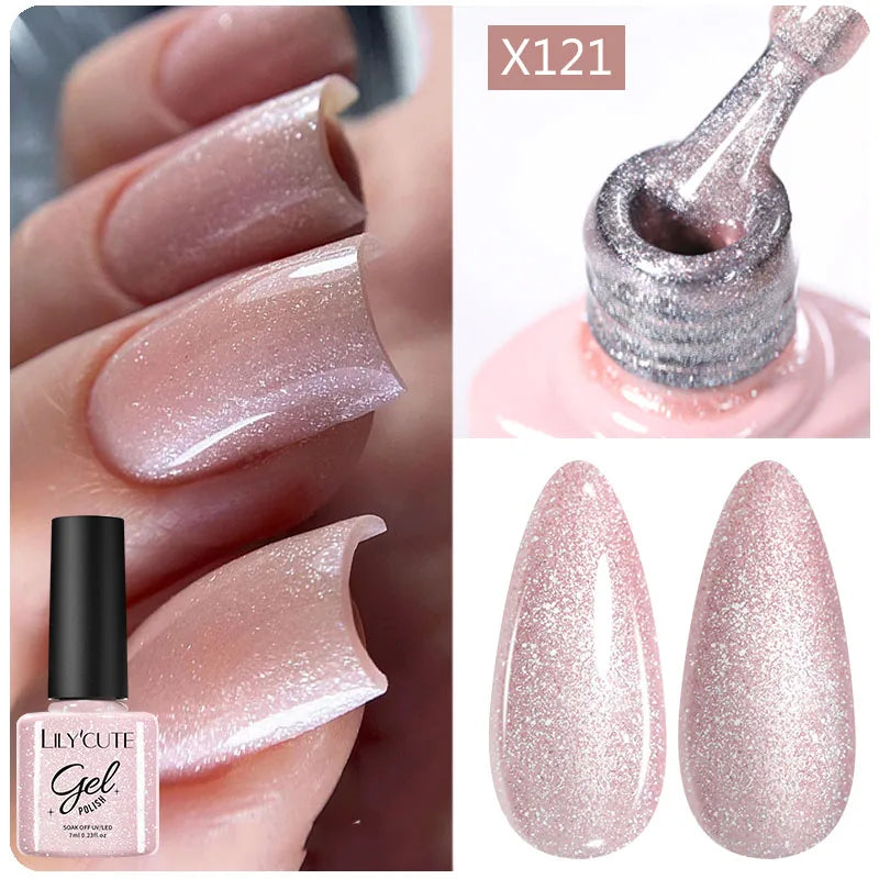 LILYCUTE 5ml Reflective Glitter Liner Gel - Champagne Nail Art