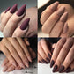 24-Piece Short Press-On Fake Nail Set - Matte Red Nude Brown