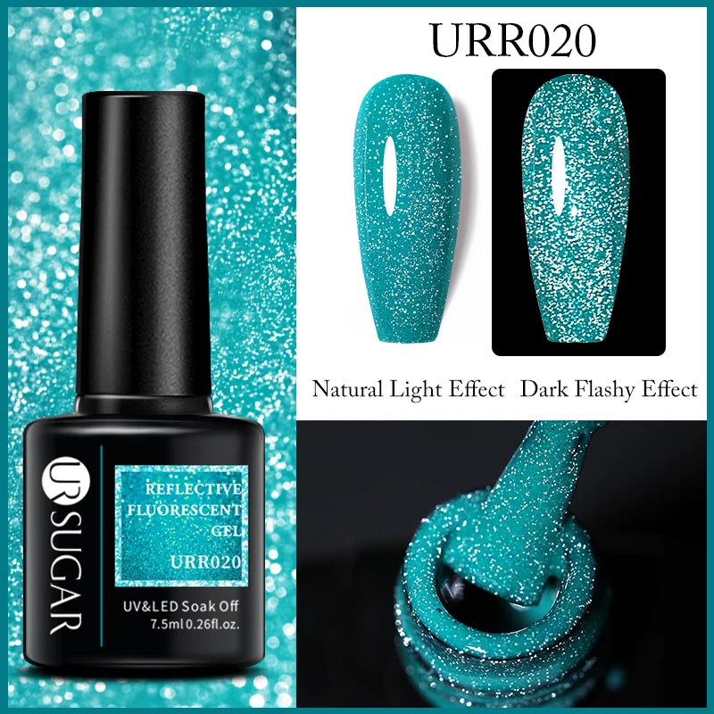 UR SUGAR 7.5ml Reflective Glitter Pink Sequin Gel Polish