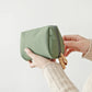 Waterproof Korean Style Cosmetic Pouch - Solid Color Travel Organizer