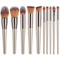 Champagne 14-Piece Makeup Brush Set - Kabuki Blending Beauty Tools