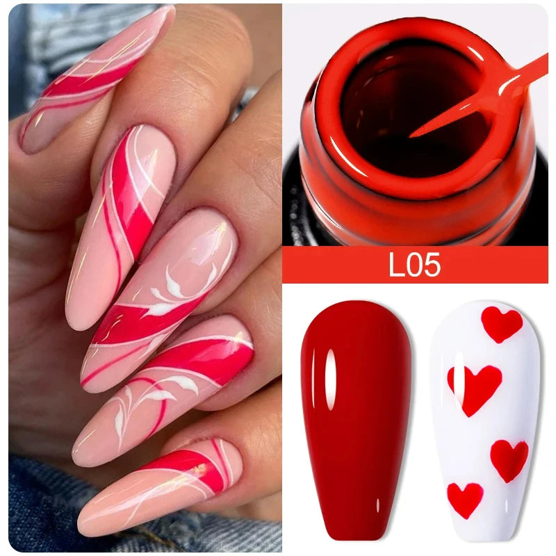 LILYCUTE 5ml Metallic Painting Liner Gel - Gold Silver Nail Art