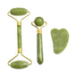 Natural Jade Roller and Gua Sha Set - Face Neck Body Massager