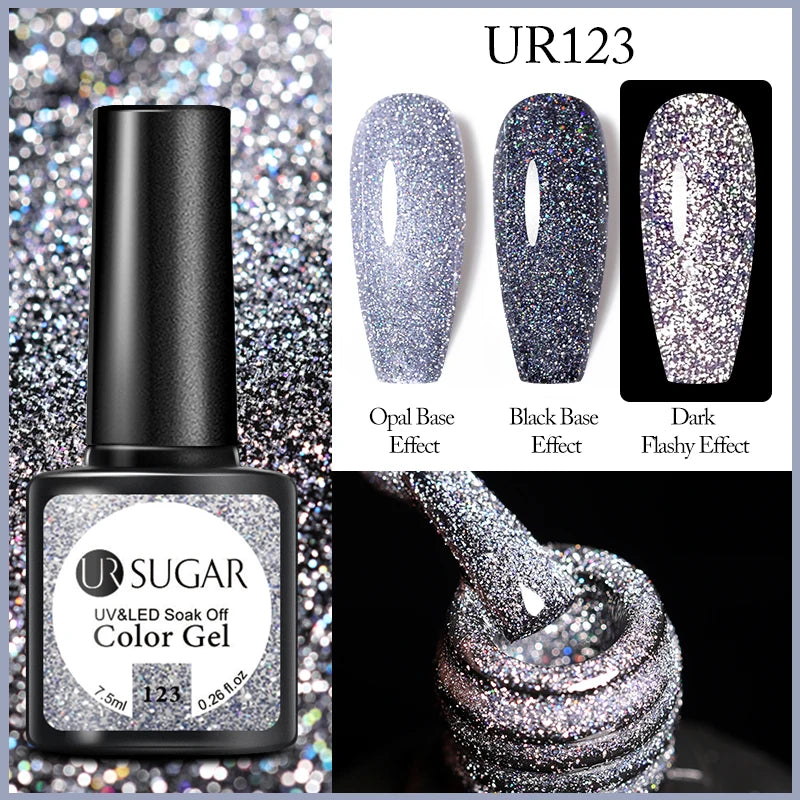UR SUGAR 7.5ml Reflective Glitter Pink Sequin Gel Polish