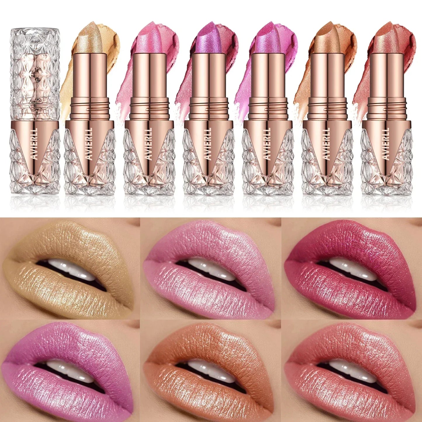 Quicksand Gold Glitter Lipstick - Silky Grapefruit Orange Shine