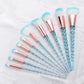 10-Piece Unicorn Glitter Makeup Brush Set - Foundation and Eye Tools