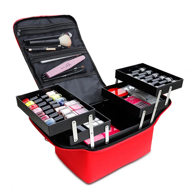 Multi-Layer Waterproof Nail Art Tool Box - Portable Beauty Case