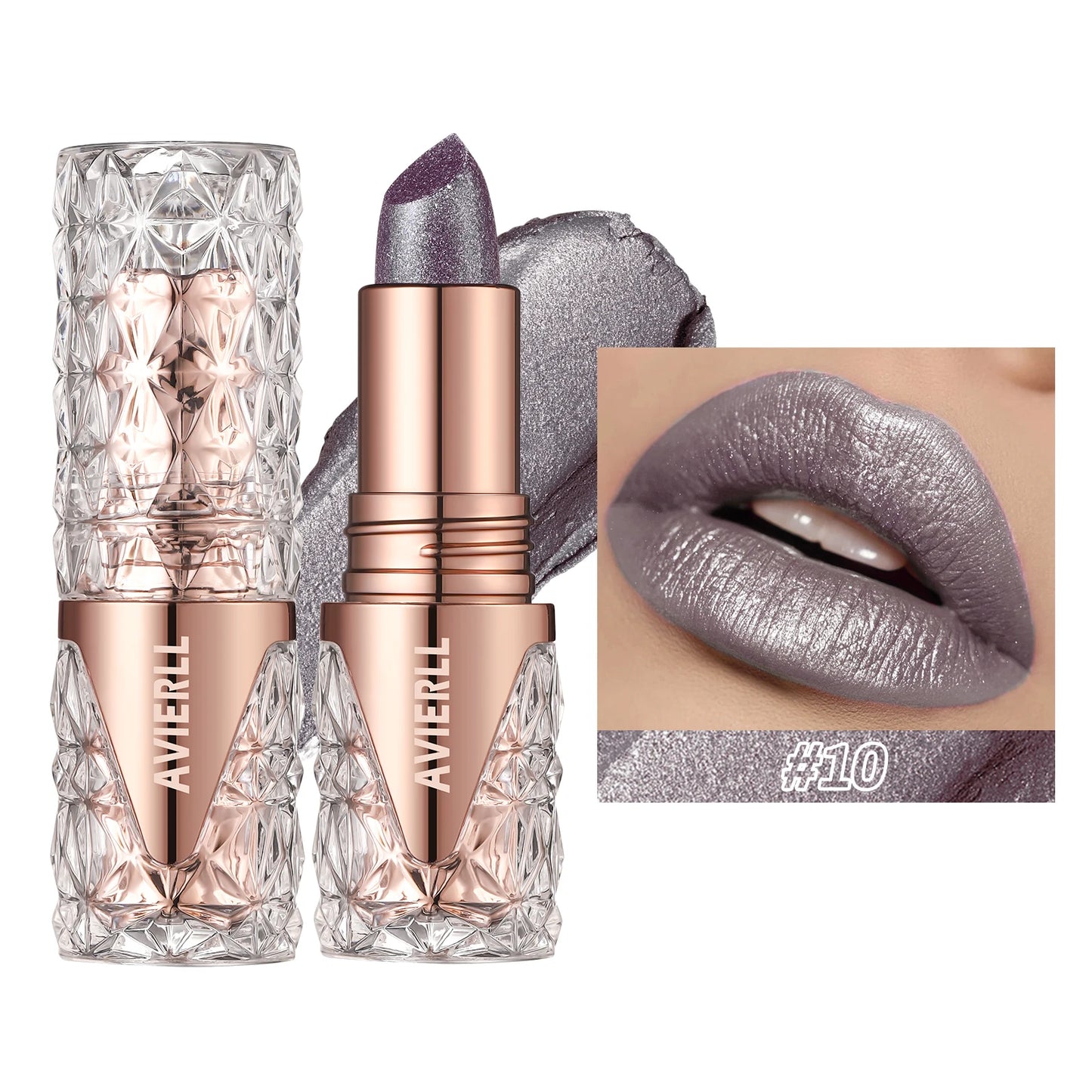 Quicksand Gold Glitter Lipstick - Silky Grapefruit Orange Shine