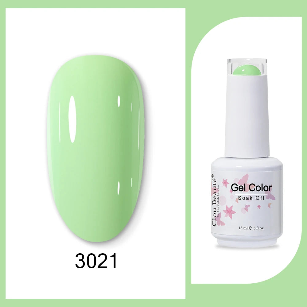 Clou Beaute 15ml Army Green Gel Polish - HEMA and TPO Free