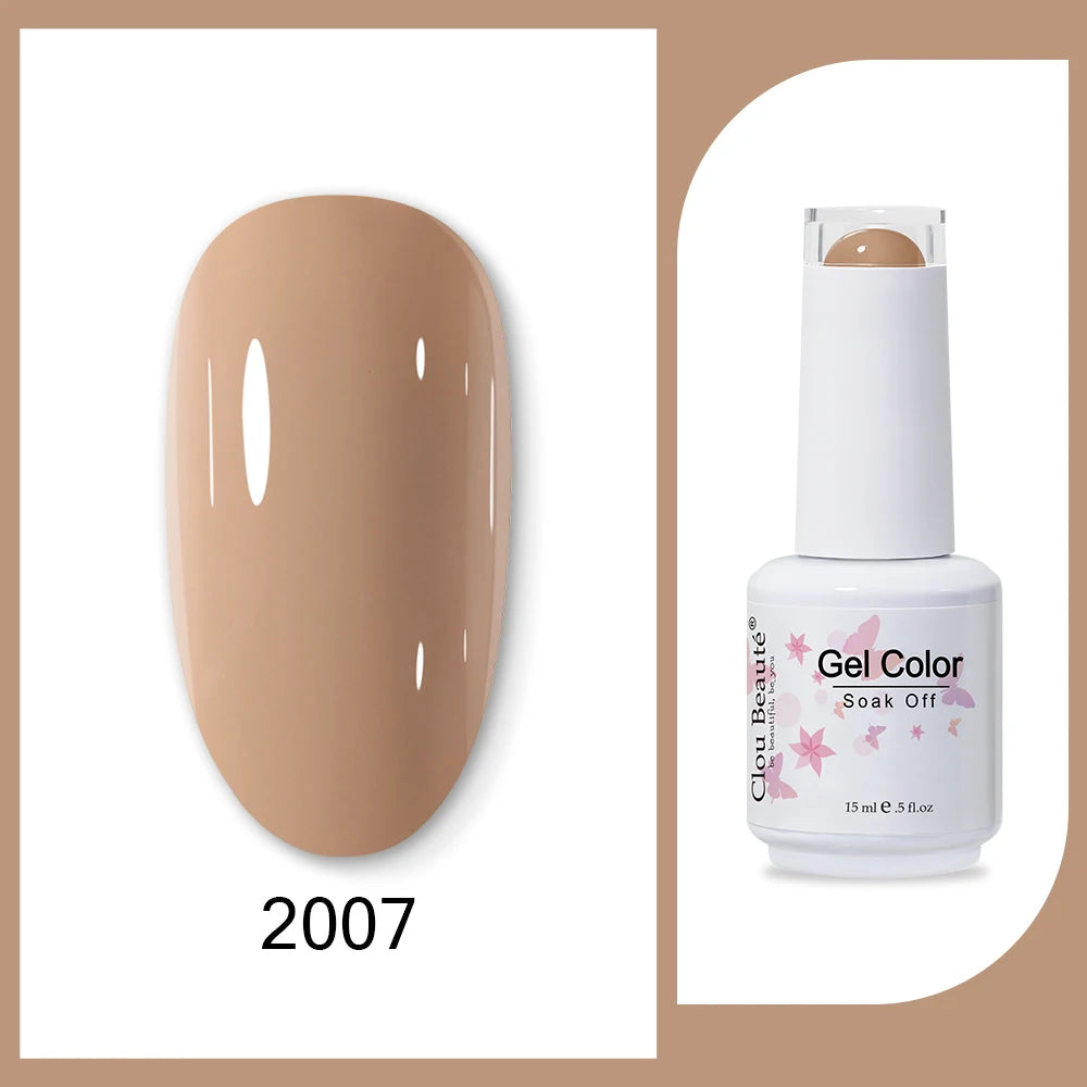 Clou Beaute 15ml Army Green Gel Polish - HEMA and TPO Free