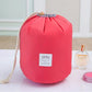 Round Waterproof Travel Makeup Bag - High Capacity Toiletry Organizer