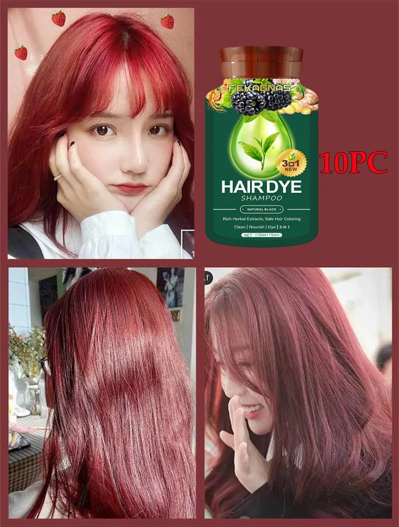 Herbal Hair Dye Shampoo Sachets - Gray Coverage Color Care