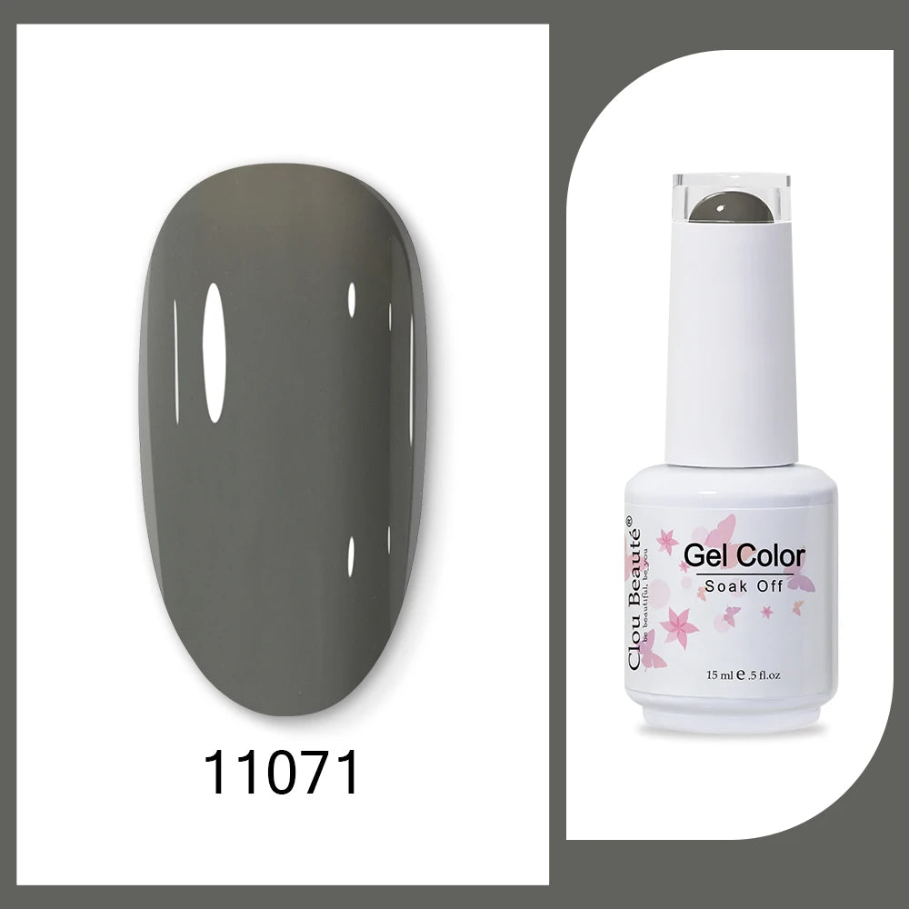 Clou Beaute 15ml Army Green Gel Polish - HEMA and TPO Free