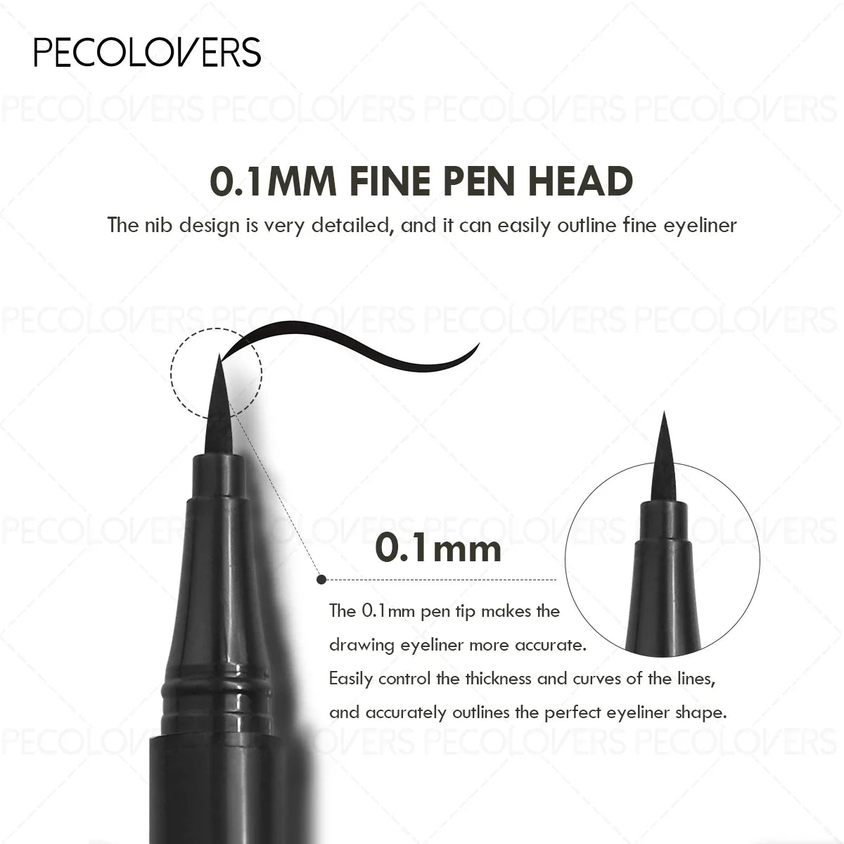 3-Piece Black Liquid Eyeliner Pen Set - High Pigment Eye Makeup