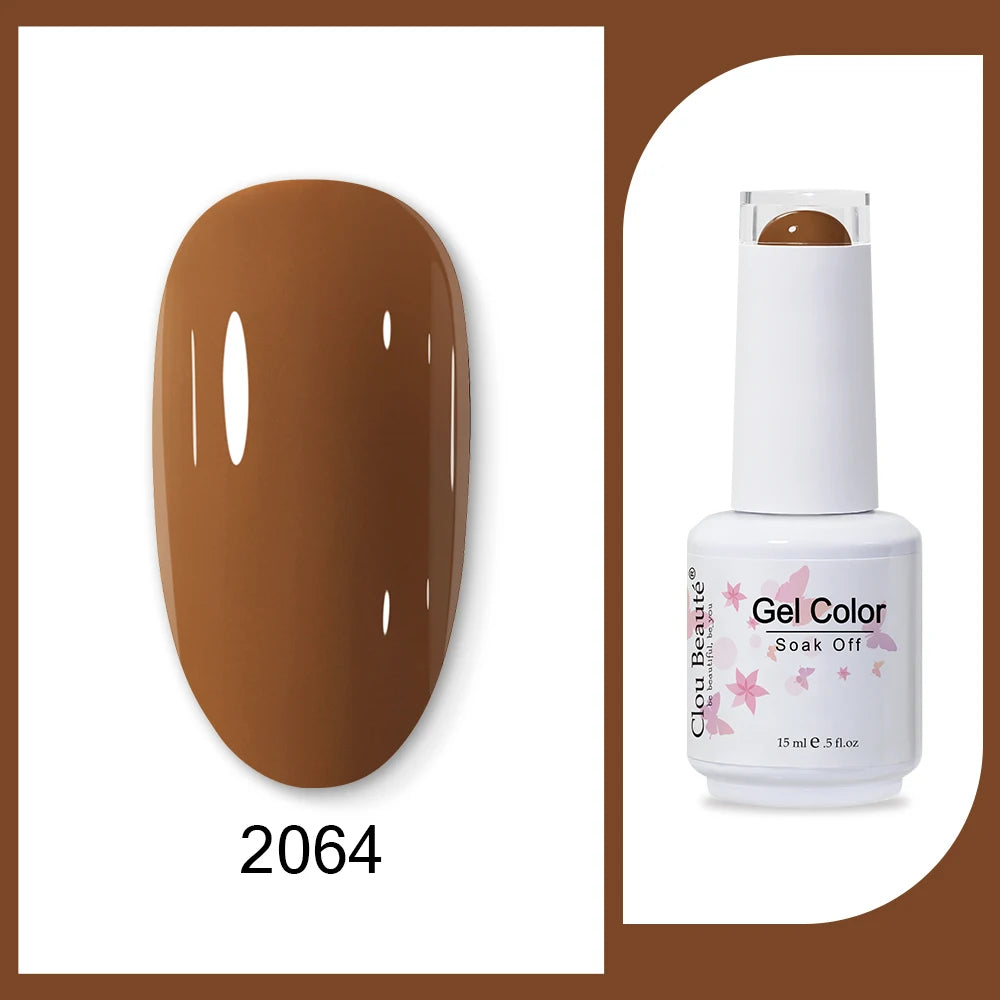 Clou Beaute 15ml Army Green Gel Polish - HEMA and TPO Free