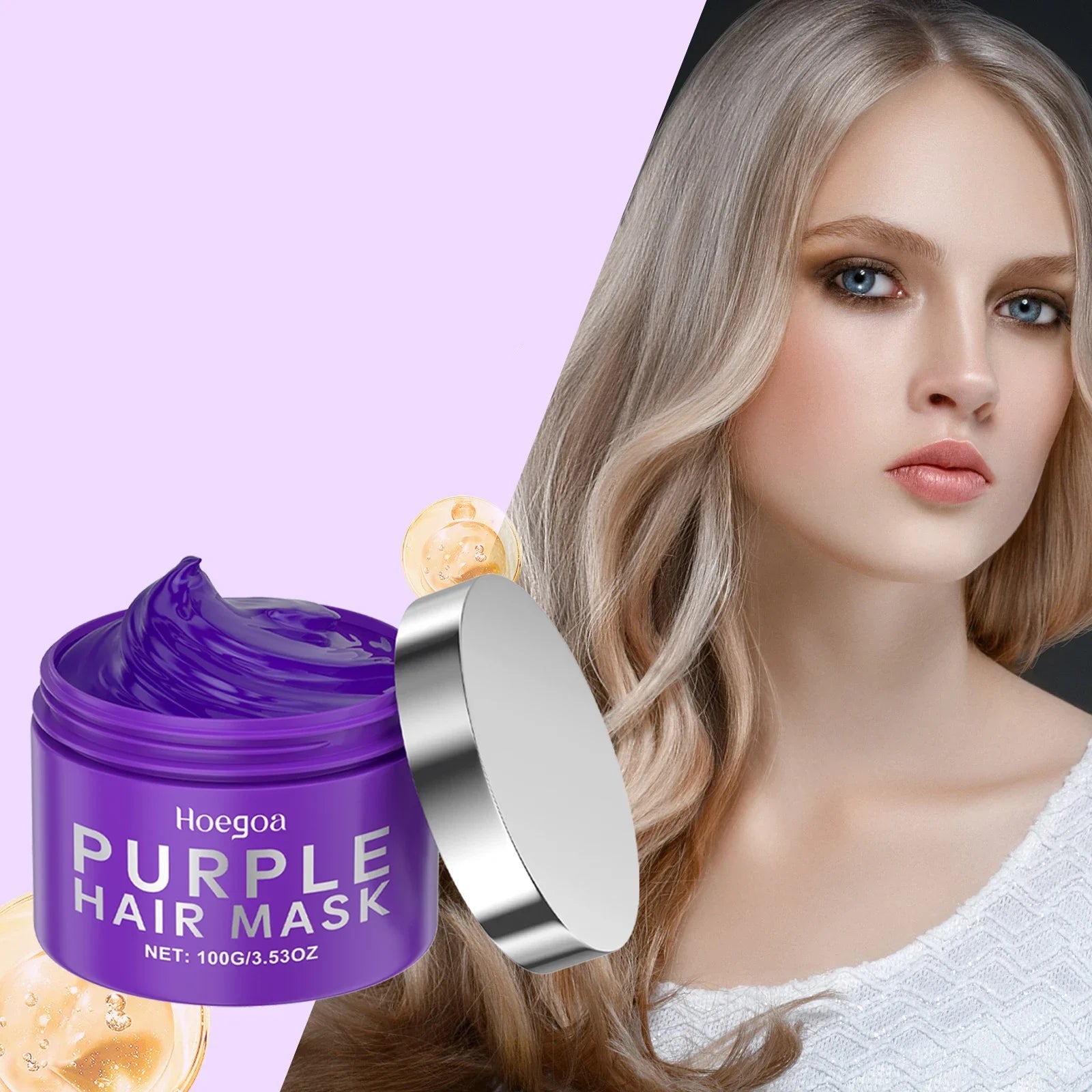 Purple Keratin Hair Mask - Smooth Repair Care for Frizzy Hair
