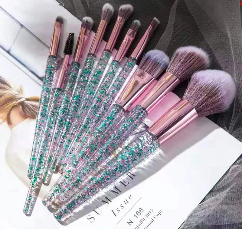 10-Piece Soft Detail Makeup Brush Set - Blush Foundation and Eye Tools