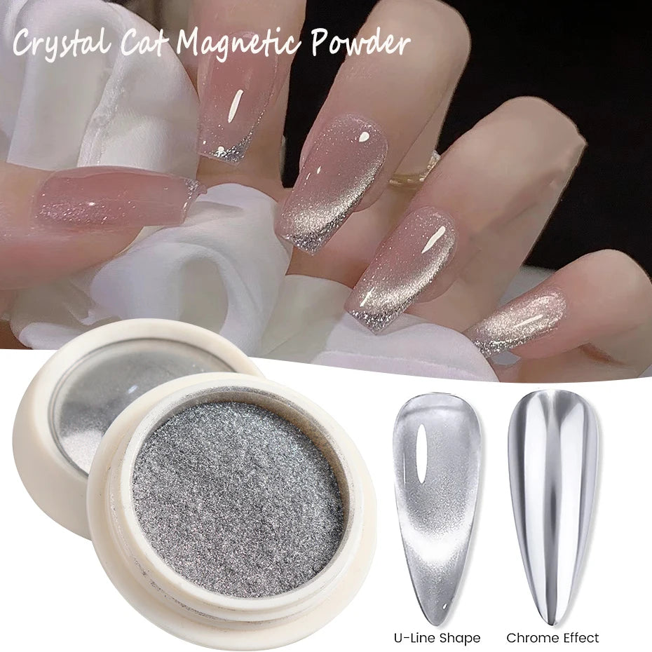 Aurora Cat Eye Magnetic Nail Powder - Chrome Chameleon Pigment