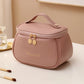 PU Leather Travel Makeup Case - Multi-Functional Toiletry Storage Bag