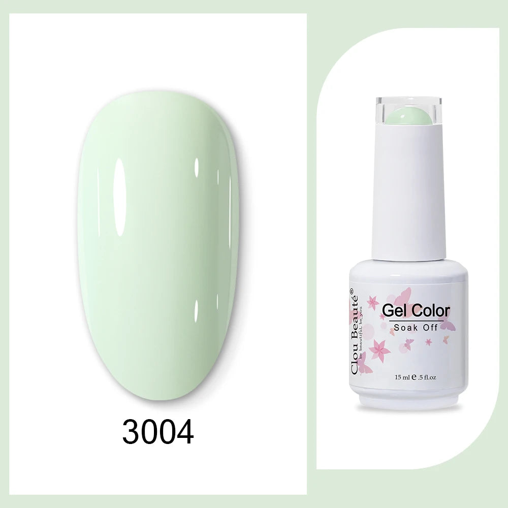 Clou Beaute 15ml Army Green Gel Polish - HEMA and TPO Free