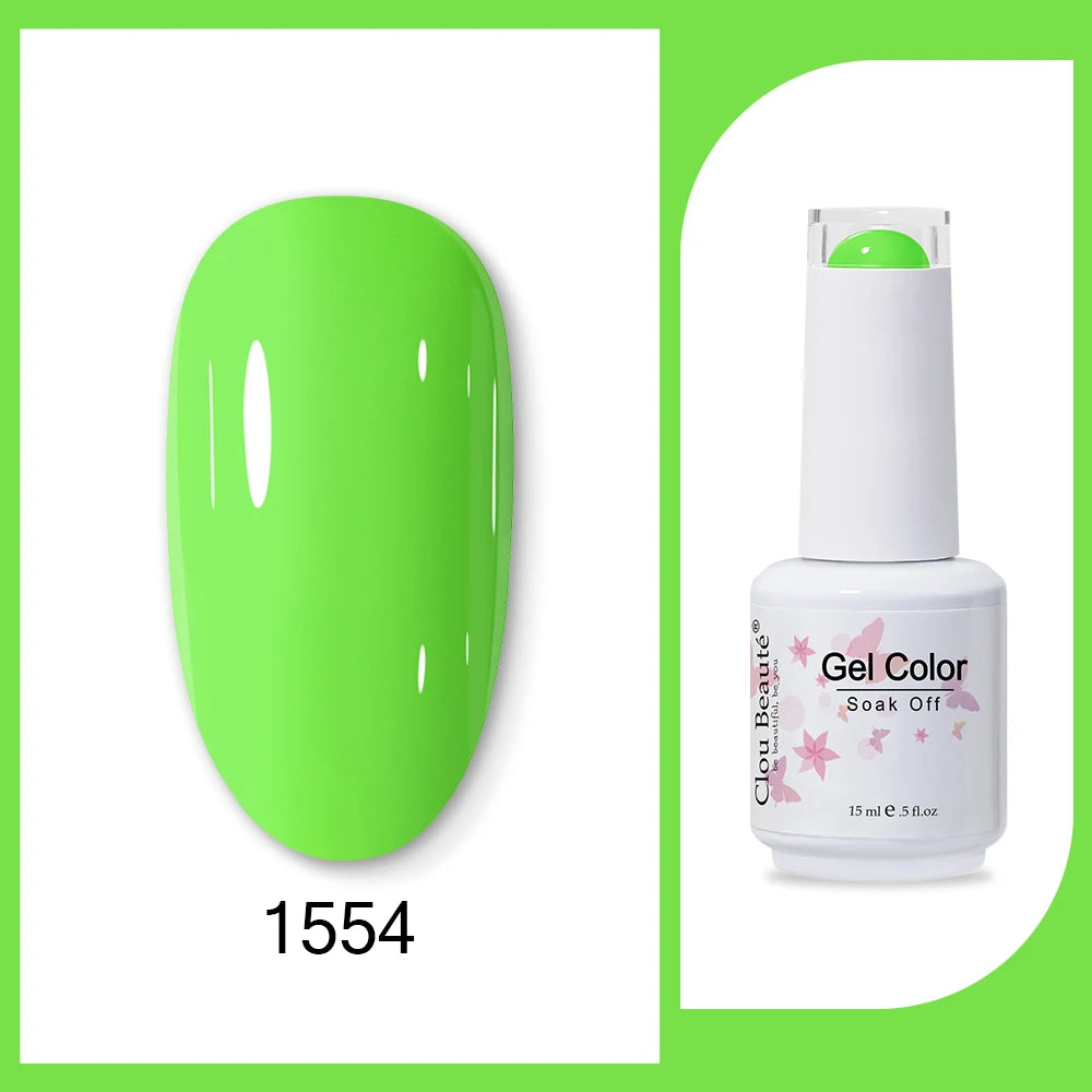 Clou Beaute 15ml Army Green Gel Polish - HEMA and TPO Free