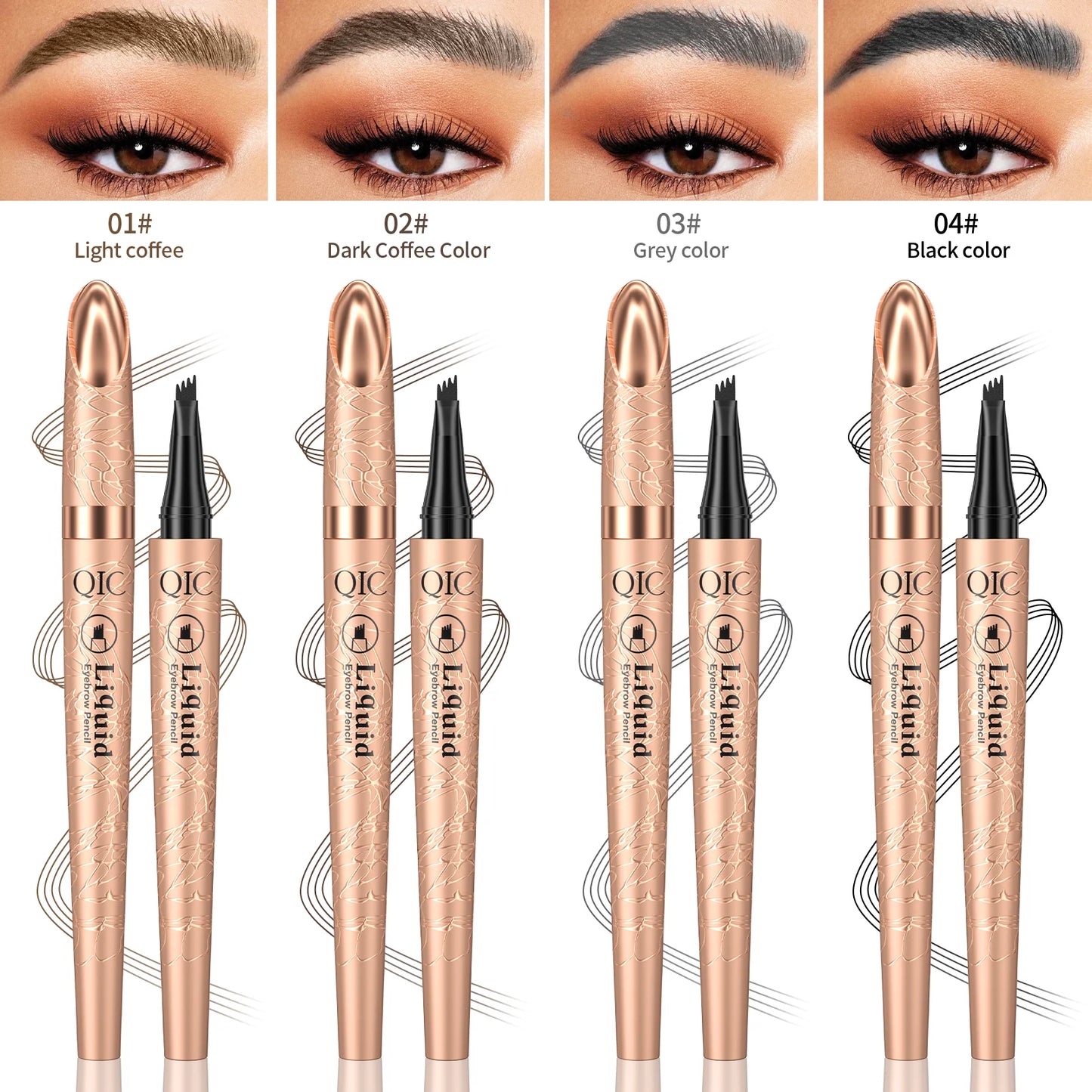 4-Tip Waterproof Microblade Brow Pencil