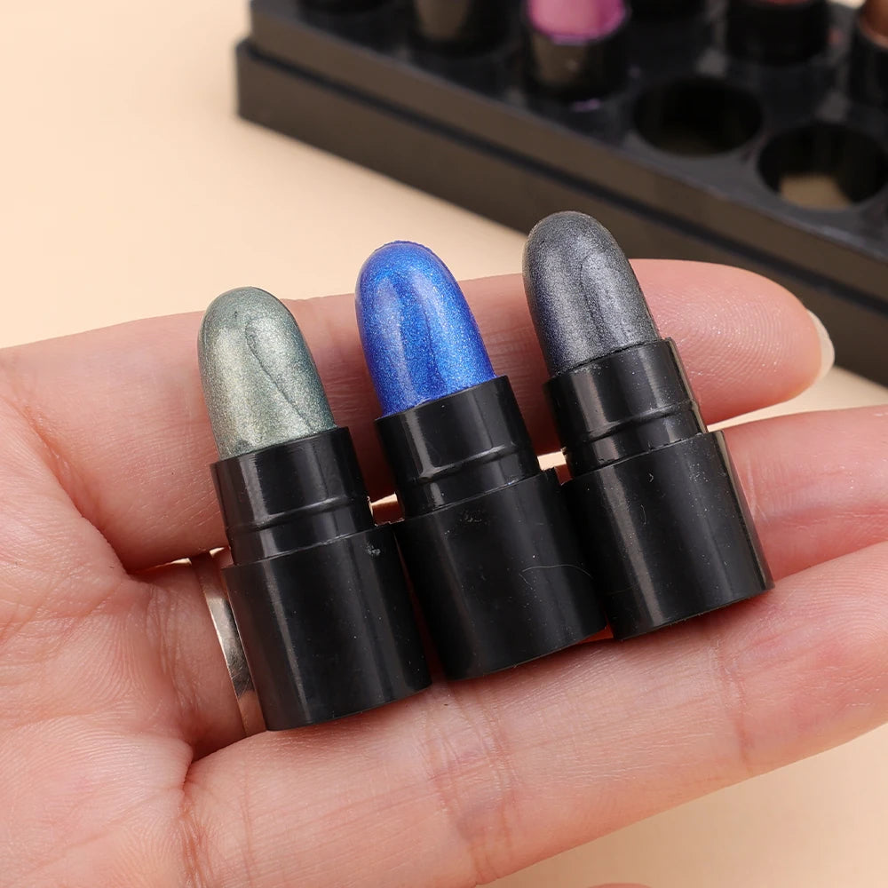 12-Color Waterproof Glitter Eyeshadow Pencil Set